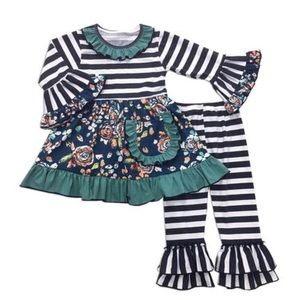 Navy Stripe Floral Outfit